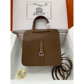 Hermes Herbag Zip 31 Rouge Casaque (Q5) Palladium Hardware Brown
