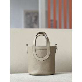 Hermes 24/24 Mini 21 Evercolor And Swift Etoupe (18) Palladium Hardware Beige