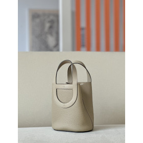 Hermes 24/24 Mini 21 Evercolor And Swift Etoupe (18) Palladium Hardware Beige