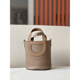 Hermes Hermes Halzan 25 Clemence Craie (10) Gold Hardware Brown