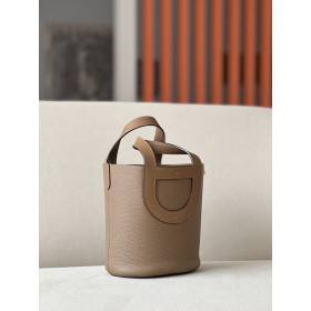 Hermes Hermes Halzan 25 Clemence Craie (10) Gold Hardware Brown