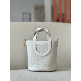 Hermes 24/24 Mini 21 Evercolor And Swift Gris Asphalte (M8) Gold Hardware White