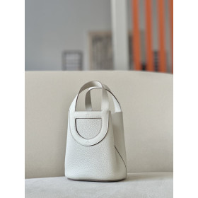 Hermes 24/24 Mini 21 Evercolor And Swift Gris Asphalte (M8) Gold Hardware White