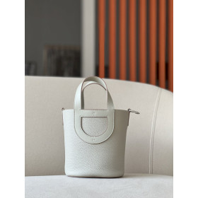 Hermes Hermes Halzan 25 Clemence Craie (10) Palladium Hardware White