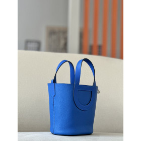 Hermes 24/24 Mini 21 Evercolor And Swift Gris Meyer (0L) And Nior(89)Palladium Hardware Dark Blue