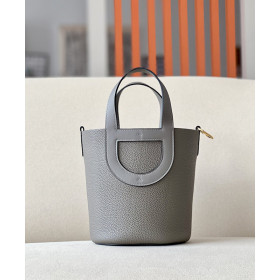 Hermes Hermes Halzan 25 Clemence Etoupe (18) Palladium Hardware Grey