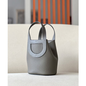 Hermes Hermes Halzan 25 Clemence Etoupe (18) Palladium Hardware Grey