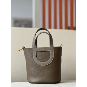 Hermes 24/24 Mini 21 Evercolor And Swift Nior (89) Palladium Hardware Dark Brown
