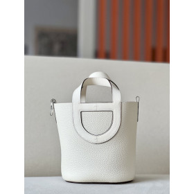 Hermes Birkin Hac a Dos PM Backpack Togo Vert Gris (C6) Palladium Hardware White