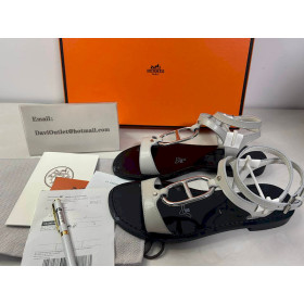 Hermes Hermes Silver Crystal Detail Ankle Strap Heels