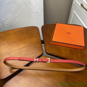 Hermes Pop H 15 Belt Leather Strap 15 mm With Gold Buckle in Red/Brown