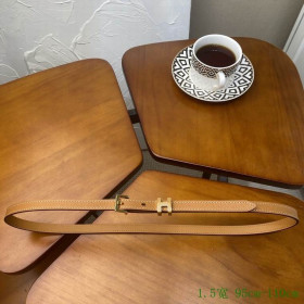 Hermes Pop H 15 Belt Leather Strap 15 mm With Gold Buckle in Brown
