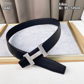 Hermes Constance belt silver buckle & Reversible leather strap 38 mm in black color