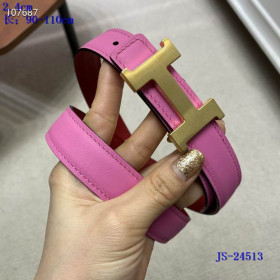 Hermes Mini Constance belt buckle & Reversible leather strap 24 mm in pink and red