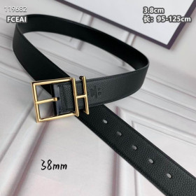Hermes Nathan 38 reversible belt leather strap 38 mm with gold buckle in black