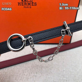 Hermes Carrousel Belt Buckle & Reversible Leather Strap 13 mm With Silver Buckle in Black/Burgundy