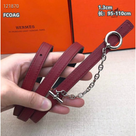 Hermes Carrousel Belt Buckle & Reversible Leather Strap 13 mm With Silver Buckle in Black/Burgundy
