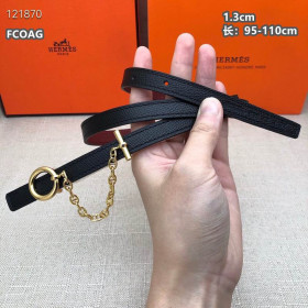 Hermes Carrousel Belt Buckle & Reversible Leather Strap 13 mm With Gold Buckle in Black/Burgundy