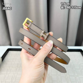 Hermes Pop H 15 Full Grain Leather Belt Leather Strap 15 mm With Gold Buckle in Grey/Brown