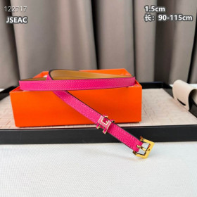 Hermes Pop H 15 Full Grain Leather Belt Leather Strap 15 mm With Gold Buckle in Pink/Brown