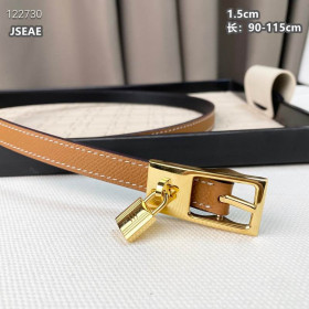 Hermes Lucky Duo 15 Reversible Full Grain Leather Belt Leather Strap 15 mm With Gold Rhinestone Buckle in Brown/Black
