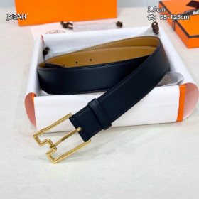 Hermes buckle belt leather strap 35 mm and gold buckle in black