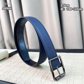 Hermes pin belt gunmetal buckle & Reversible leather strap 35 mm in black and navy blue