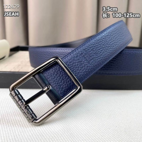 Hermes pin belt gunmetal buckle & Reversible leather strap 35 mm in black and navy blue