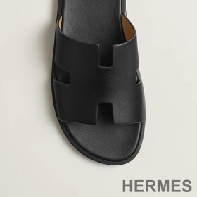Hermes Izmir Slides Men Calfskin Black