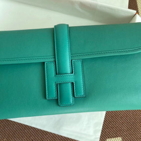 Hermes Hermes Halzan 25 Clemence Gris Perle (80) Palladium Hardware Green