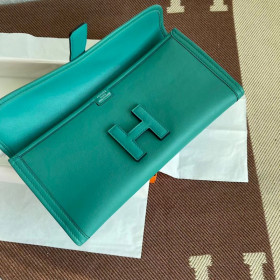 Hermes Hermes Halzan 25 Clemence Gris Perle (80) Palladium Hardware Green
