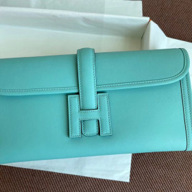 Hermes Hermes Halzan 25 Clemence Nior (89) Gold Hardware Lake Blue