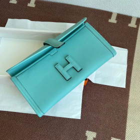 Hermes Hermes Halzan 25 Clemence Nior (89) Gold Hardware Lake Blue