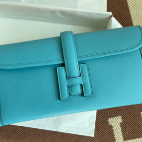 Hermes 24/24 Mini 21 Evercolor And Swift Cuivre (6C) Palladium Hardware Blue