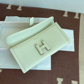 Hermes 24/24 Mini 21 Evercolor And Swift Rouge Piment (5X) Palladium Hardware Light Green
