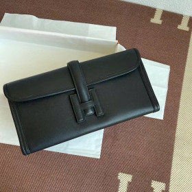 Hermes Jige Elan 29 Clutch Swift Anemone (P9) Black