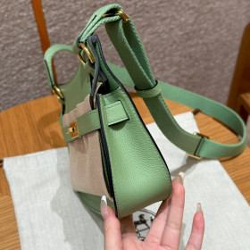 Hermes 24/24 Mini 21 Evercolor And Swift Gris Asphalte (M8) Palladium Hardware Green