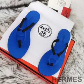 Hermes Kala Nera Slides Women Rubber Blue