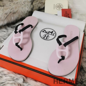 Hermes Kala Nera Slides Women Rubber Pink