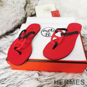 Hermes Kala Nera Slides Women Rubber Red