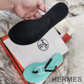 Hermes Kala Nera Slides Women Rubber Sky Blue