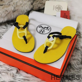 Hermes Kala Nera Slides Women Rubber Yellow