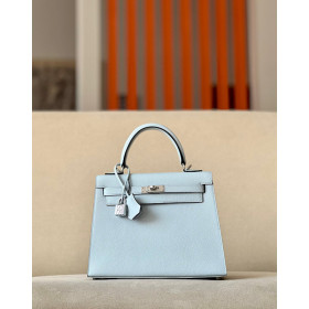Hermes Kelly 25 Togo Gris Tourterelle(81) Rose Gold Hardware Light Blue