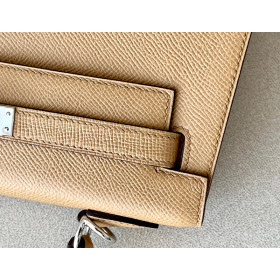 Hermes Kelly 28 Epsom Gris Asphalte (M8) Gold Hardware Dark Beige