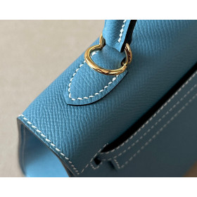 Hermes Kelly 32 Togo Alezan (3G) Gold Hardware Blue