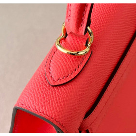 Hermes Kelly 28 Epsom Gris Asphalte (M8) Palladium Hardware Red