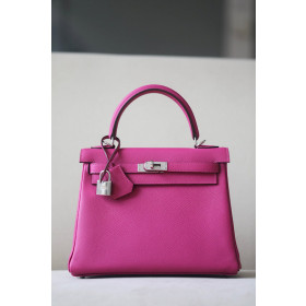 Hermes Kelly 28 Epsom Nior(89) Palladium Hardware Rose Purple