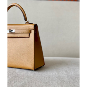 Hermes Kelly 25 Epsom Rose Jeipur (T5) Gold Hardware Brown