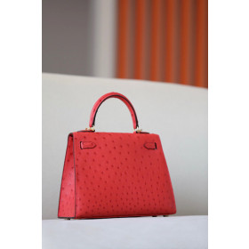 Hermes Kelly 25 Epsom Etain (8F) Palladium Hardware Red