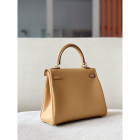 Hermes Kelly 25 Togo Gris Tourterelle(81) Palladium Hardware Yellow